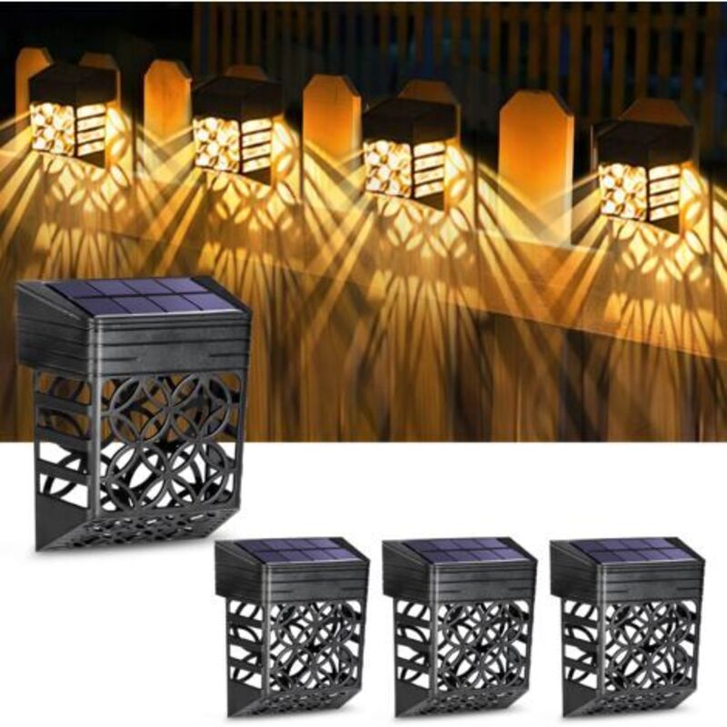4-teilige Außenbeleuchtung Für Den Garten, Ip54, Weiß, Mit Chaud-motiv, Led-außenbeleuchtung Für Den Terrassengarten, Cour Pelouse Allée