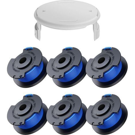 7 Ersatzspulen (6 Spulen, 1 Kappe) Für Ryobi One + Ac14rl3a 18 V, 24 V, 40 V, Spulendurchmesser 1,6 Mm, Länge 20,11 M