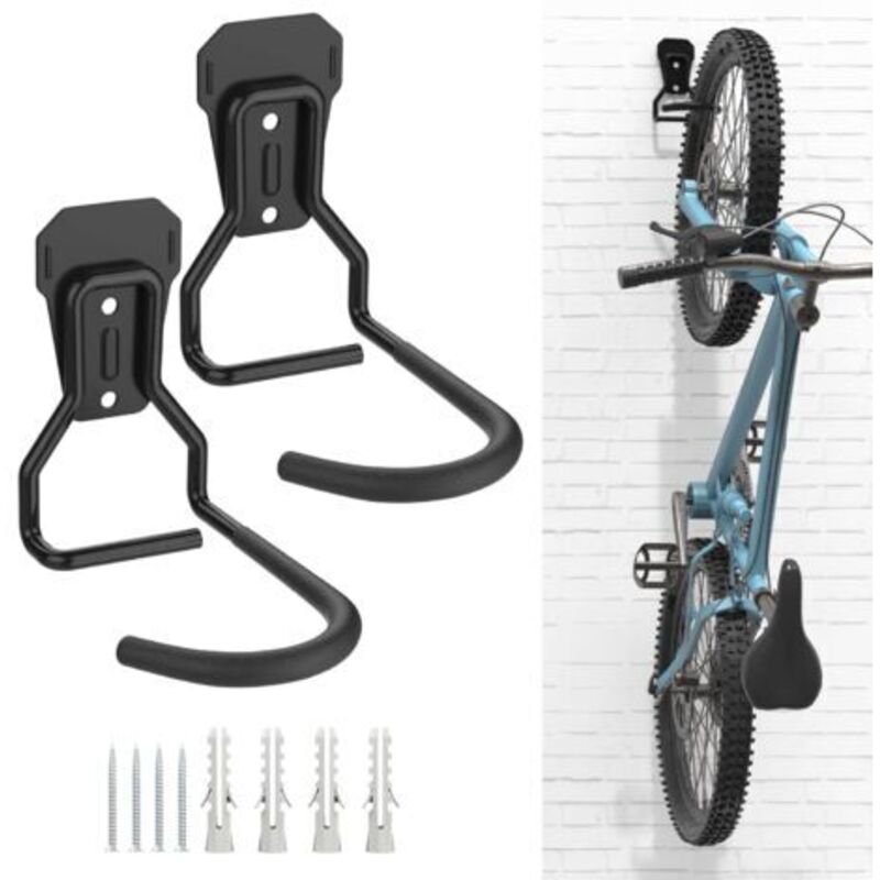 Wandmontierter Vertikaler Fahrradständer Aus Eisen – Tragfähigkeit 35–45 Kg – L-förmiges Design Für Garage Oder Wohnung – 2er-set