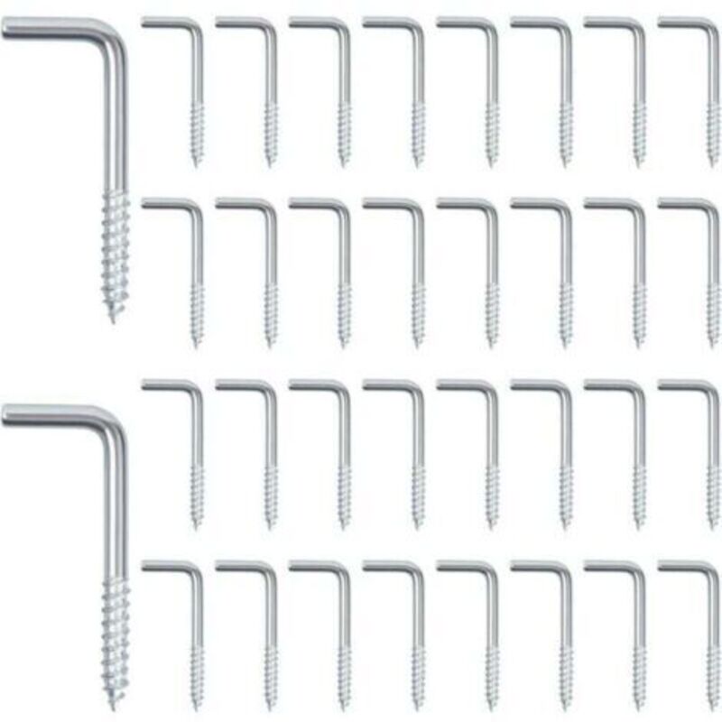 2,5 X 13 X 25 Mm, Packung Mit 100 L-hakenbolzen, L-form, Rechtwinklige Schraube, Hakenschraube, Gerader Schlitz, L-haken, Verzinkte Schraube, Wandhaken
