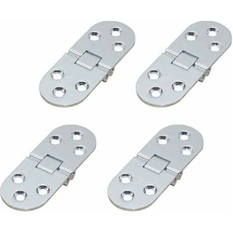 Lot De 4 Charnières Pour Table Pliante – Charnières Plates Pour Portes D'Armoires – Zinguées – Pour Meubles Pliants (silber)