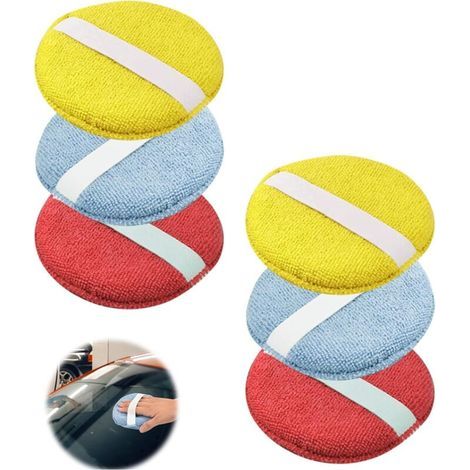 6 Stück Mikrofaser-handpolierschwamm, Autopolierschwamm, Auto-applikatorpad, Polierpad, Für Wachs, Lack, Lackreiniger, Wachsen