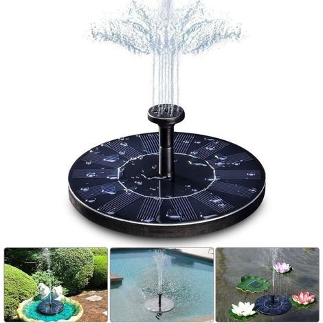 Fontaine Solaire, Pompe De Bassin Solaire 1,4 W Mit 4 Effekten, Maximale Höhe Von 70 Cm, Pompe Solaire, Pompe De Fontaine Flottante Solaire Für Bassin De Jardin Oder Bain D'Oiseaux De Fontaine D