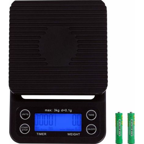 Digitale Küchenwaage/kaffeewaage, 3 Kg/0,1 G, Präzisionsschwarz