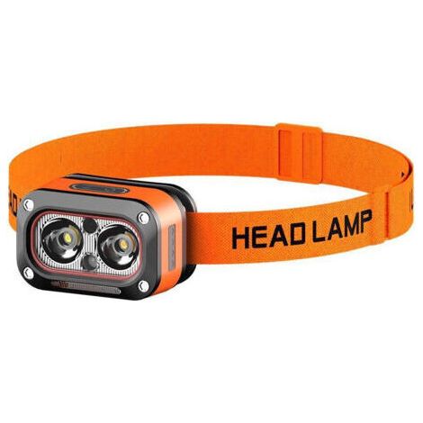 Ultrastarke Wiederaufladbare Led-stirnlampe Mit 500 Mah Und 5 W, Mit Weißer, Gelber Und Roter Beleuchtung, Für Bauhelme, Mit Bewegungssensor, Wasserdicht, Ideal Für Camping,