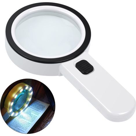 Hochleistungsstarke Lupe, Verzerrungslose Lupe Mit Led-leuchte Und Glaslinse