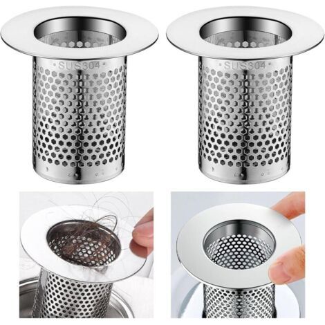 Ahlsen 2 Stück Abflusssieb, Edelstahl-abflusssieb, Waschbecken-mülleimerfilter, Wc-bodenablauf, Waschbecken-sieb, Für Küche, Badezimmer, Balkon