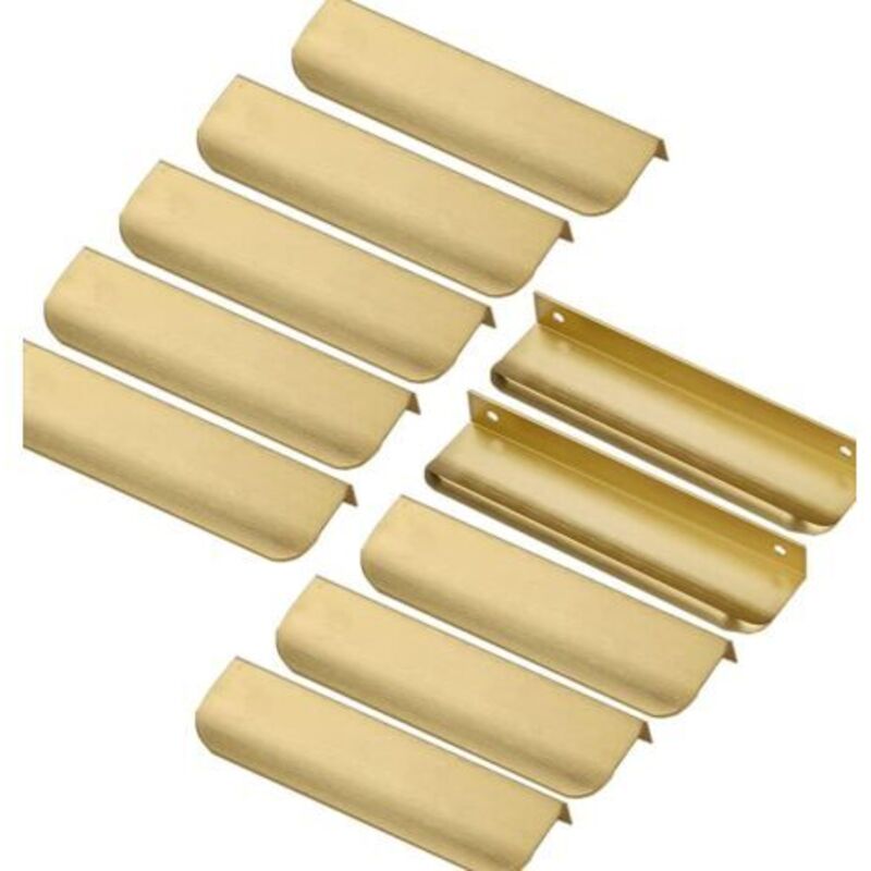 Lot Von 10 Unsichtbaren Möbelstücken Im Verbund Aus Zink – Finishing Mate – Entraxe 128 Mm – Pour Portes Et Tiroirs – Abmessungen 150 X 40 X 18 Mm – 10 Stück