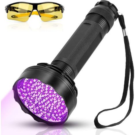 Uv-taschenlampe, Verbesserte Version 100 Led-taschenlampe Uv Mit Schwarzem Licht Und Lünetten-