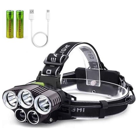Aufladbare Usb-frontlampe, Tyc-frontlampe, 6 Modi Mit 2 Stapeln Großer Kapazität, Frontlampen Mit Ausladung Für Camping, Wandern, Radfahren, Angeln, Laufen