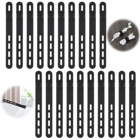 20er-pack Wiederverwendbare Silikon-kabelbinder Mit Schnallenverschluss, Elastisch Und Verstellbar, Für Ladekabel Und Elektrokabel, Ideal Für Reisen Und Den Heimgebrauch.