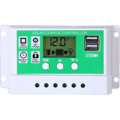 30-a-laderegler Solarpaneel Für 12-v-/24-v-lithium-batterien. Intelligenter Laderegler Mit Lcd-bildschirm Und Doppeltem Usb-anschluss, Minuten-/ladezeit
