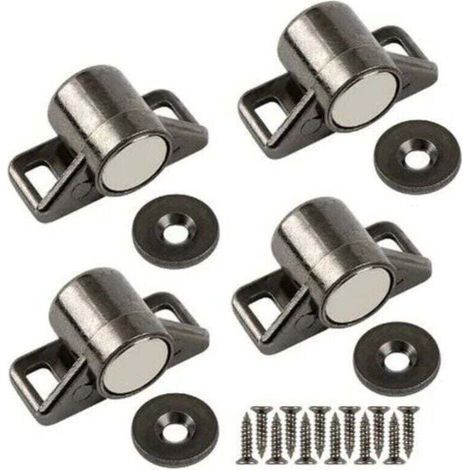 Magnetischer Türmagnet, Leistungsstarker Schranktürmagnet, Zinklegierung, Magnetriegel Für Schiebetür, Küche, Schrank, Schublade Und Möbel (schwarzes 4er-set)