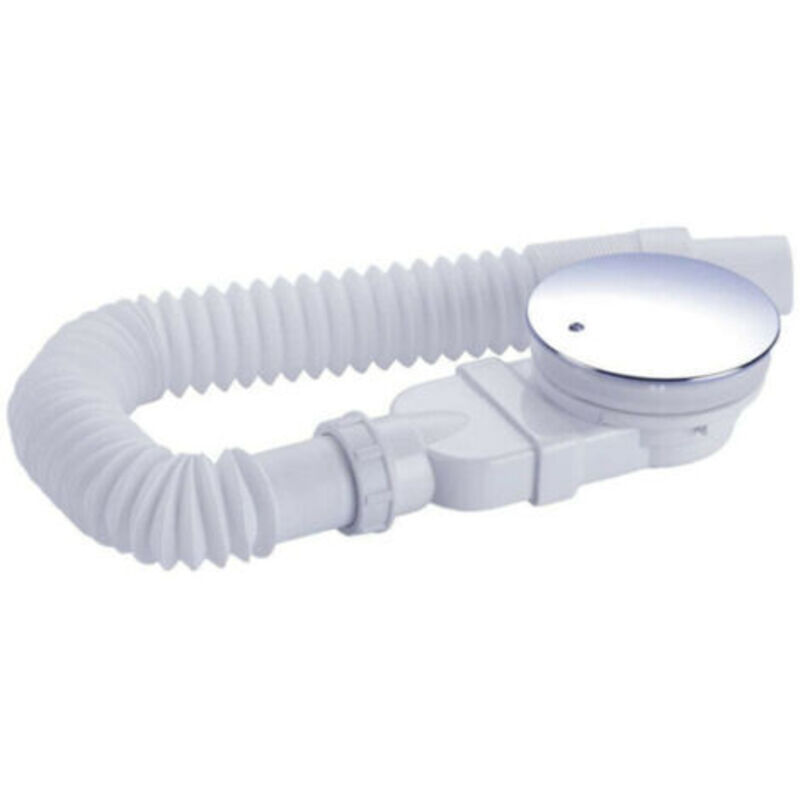 Zvd-duschablauf 90 Mm, Extra Flach, Ablaufloch Für Duschwanne, Siphon Mit Anti-geruch-system, Haarsieb, Flexibler Schlauch, Chromabdeckung, Weiß, Einteilig
