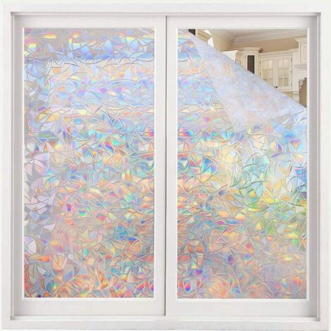 Fensterfolie, Elektrostatische Fensterfolie Mit Regenbogeneffekt, Dekorative Sichtschutz-fensterfolie, 3d-anti-uv-fensterfolie, Ideale Verdunkelungsfensterfolie Für Schlafzimmer,