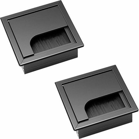 2 Stück Aluminiumlegierung 80 Mm 80 Mm Unterputz-tischkabelverschraubung Mit Bürstendichtung Für Schreibtische, Aufbewahrung Und Organisation Von Drähten, Robustes Und Langlebiges Schreibtischzubehör.