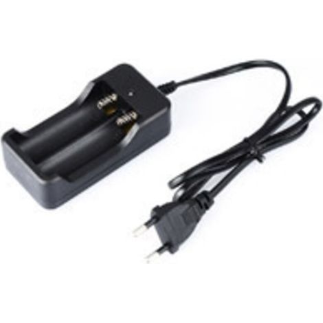 Dual Slot 18650 Lithium-batterie-ladegerät 4,2 V, Dual-aufladung Mit Kabel, Hohe Helligkeit, Taschenlampen-ladestation, Eu-standard
