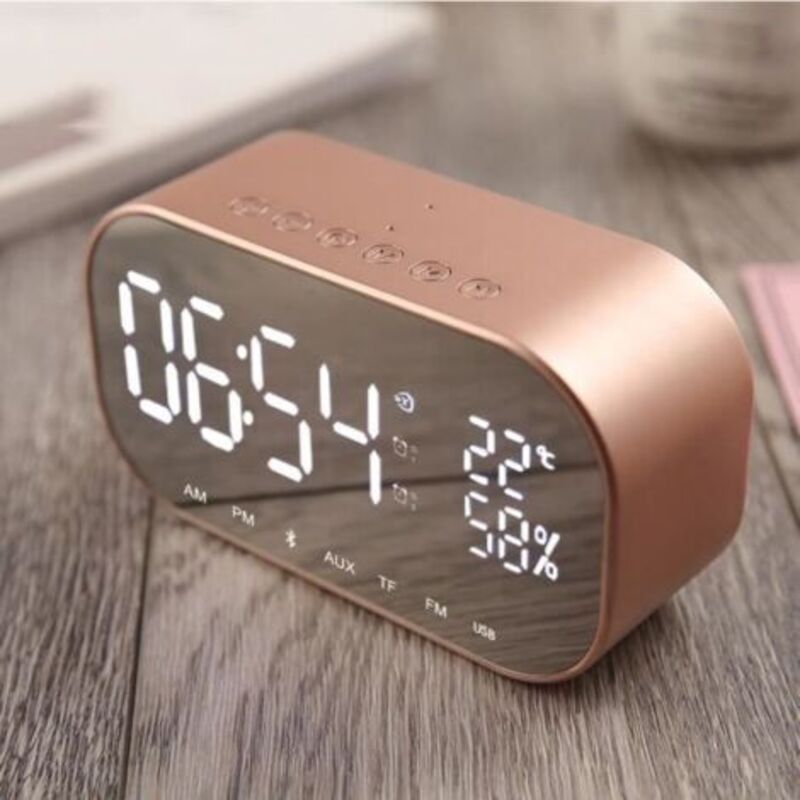 Bluetooth-radio Mit 2 3-w-thermometern, Aux-kompatiblem Usb-anschluss, Champagnerfarbener Anschluss, 10 M
