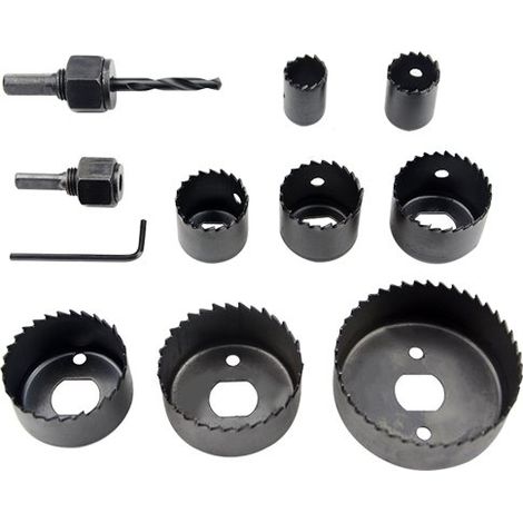 11-teiliges Lochsägen-set (mit 2 Bohrfuttern, 8 Klingen Und 1 Sechskantschlüssel), Bohrer-set Für Holzbearbeitung, Pvc- Und Gipsrohre