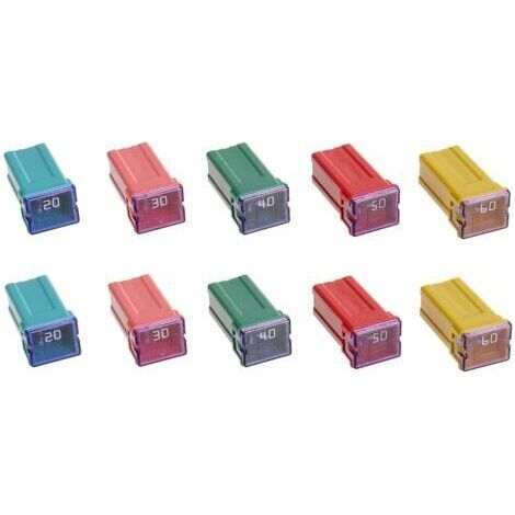 Sicherungssortiment 20 A 30 A 40 A 50 A 60 A Hochprofil-kastensicherungssatz Für Lkws Und Autos (10er-pack, 2 Für Jede Stromstärke)