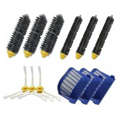 Staubsaugerzubehör – Kit Mit 1 Paar Bürstenabzieher + 3 Filterschutz + 3 Seitenbürsten Für Irobot Roomba 600-serie (595 620 630 650 660).