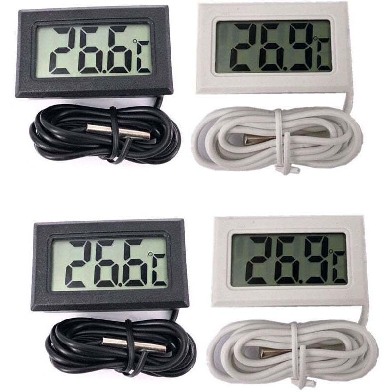 Mini-digital-lcd-thermometer Temperatur Mit Sonde Für Temperatur-capteur-tester, Guazhuni (2x Schwarz, 2x Weiß)