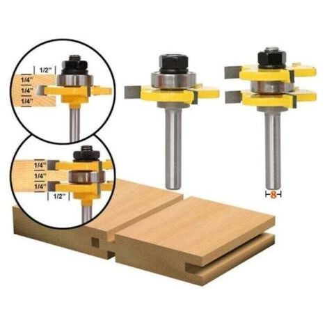 Zungenmesser-set, 8 Mm Schaft, Verschiedene Nut- Und Federmesser-set, 3-schneidiges T-schaft-messer Für Heimwerker-holzbearbeitungswerkzeuge –