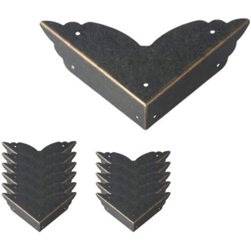 Pr 12 Stück Vintage-eckenschutz Aus Metall, Antik-stil, Möbelkantenschutz Für Tisch, Truhe, Schmuckschatulle