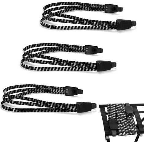 3 Stück Elastische Gepäckspanner, Bungee-spanner Mit Haken, Fahrrad-spanngurt Zur Gepäck- Und Helmbefestigung