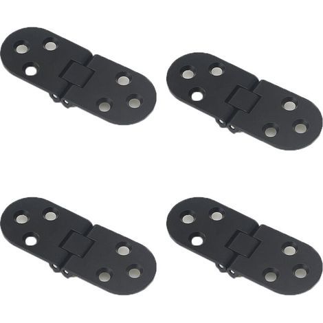 4 Stück Klapptischscharniere, Schranktürscharniere Aus Zinklegierung, Schwarz, Möbeltürscharniere Mit Runden Kanten Und Schrauben, Geeignet Für Tische, Büromöbel