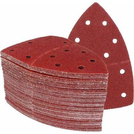 Lot Von 50 Dreieckigen Schleifblättern 105 X 152 Mm – Körnung 80 Für Ponçage-holz, Metall, Stein – Coupe Fein, Nicht Marquantiert