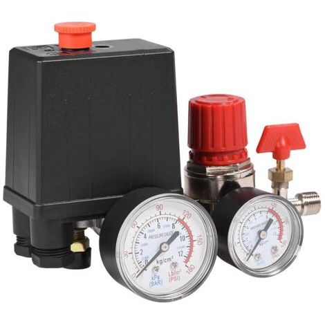 Pressostat Des Luftkompressors 90-120 Psi – Regler Mit Manometer G1/4 – Belastung 3000 L/min – Spannung 240 V