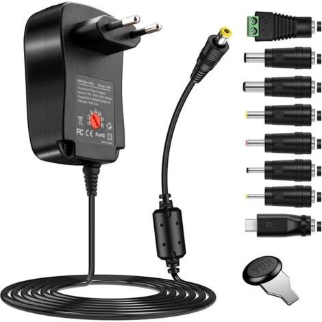30-w-multifunktionsnetzteil, 3-12-v-netzteil Mit Einstellbarer Spannung, 8-polige Halterung, Usb-ladenetzteil
