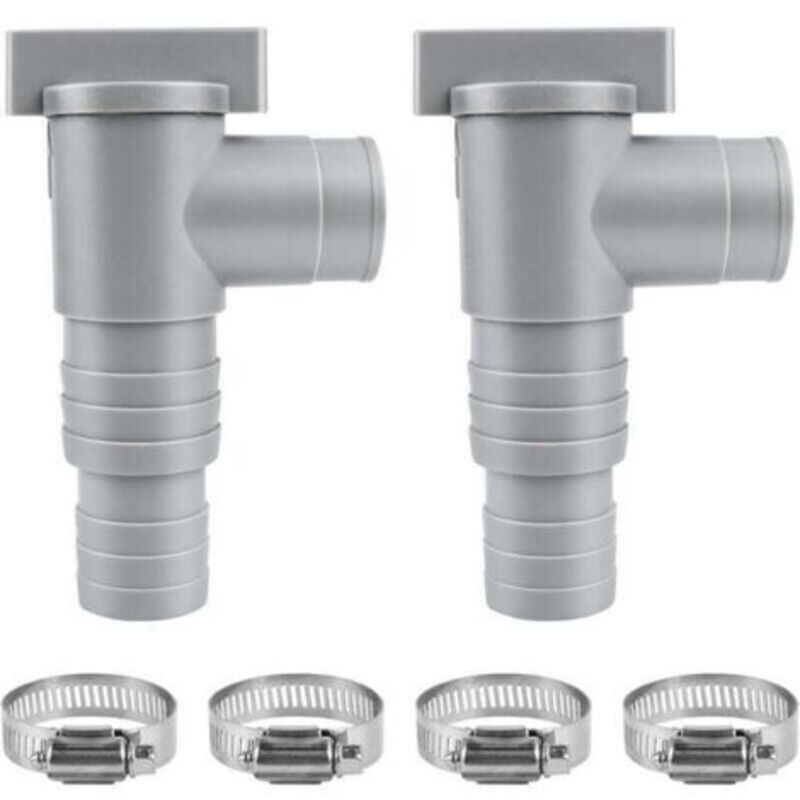 2 Stück Schwimmbecken-halterung, 32 Mm, Schwimmbecken-gewinde Mit 4 Serrage-halsketten, Schwimmbecken-zubehör