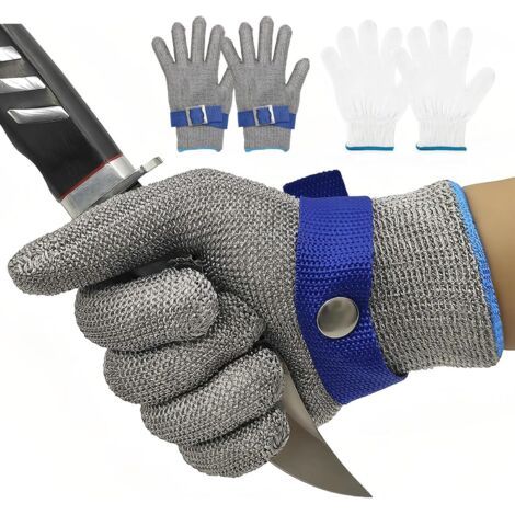 Schnittfeste Handschuhe Aus 316l-edelstahl, Metzgerhandschuhe, Schutzstufe 9, Arbeitshandschuh Xs (ein Handschuh)