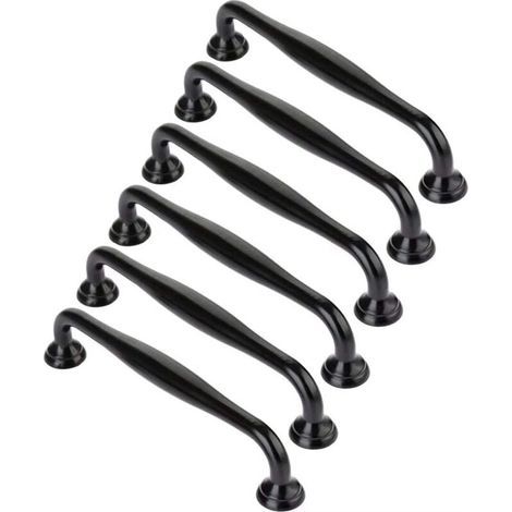 Schwarze Schrankgriffe, Langlebige Und Minimalistische Ziny-legierung, Ideal Für Küchenschubladen (abstand Der Schwarzen Löcher: 96 Mm)
