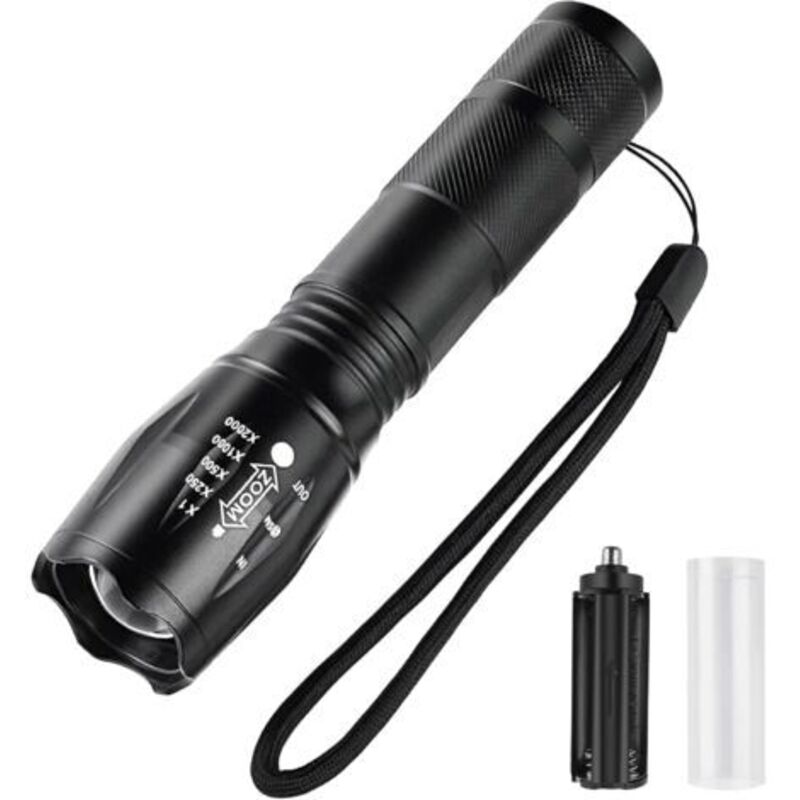 Pr Ultra Leistungsstarke Led-taschenlampe, Wasserdichte Taktische Taschenlampe, Zoombare Led-taschenlampe, 5 Modi, Batteriebetriebene Taschenlampe Für Camping, Outdoor, Notfälle, Wandern [energieklass