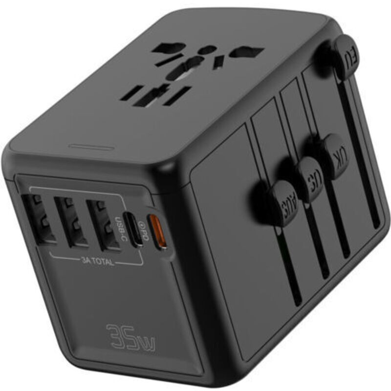 Universeller Reiseadapter Mit 3 Usb-a-anschlüssen, 1 Usb-c-anschluss Und 1 Pd-anschluss, Reiseadapter Für Die Vereinigten Staaten, England, Thailand Und Australien, Pd35 W