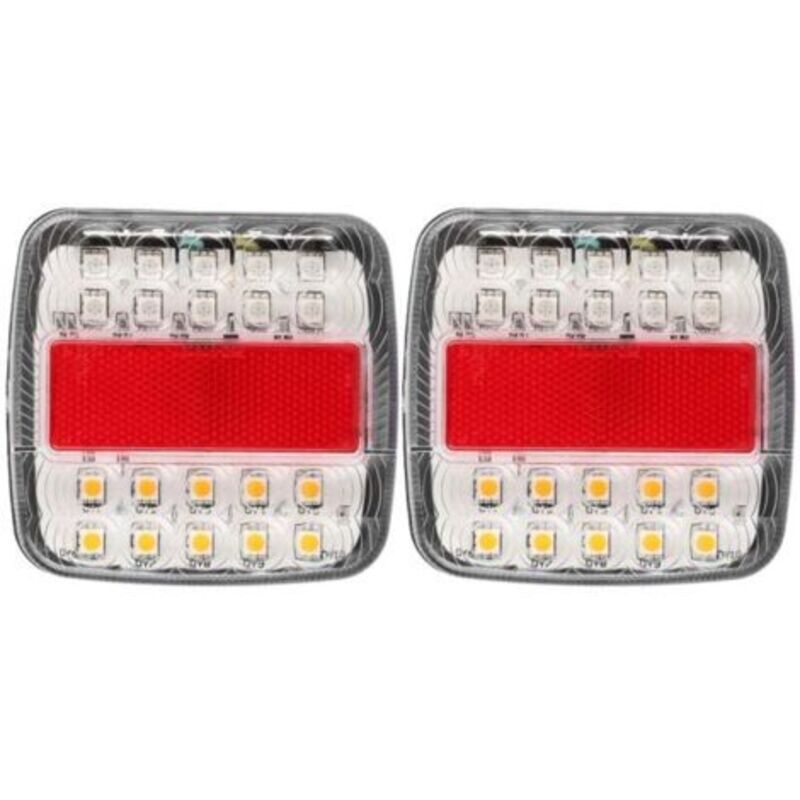 2 Stück 12v/24v 20led Kurz Vor Der Tür, Doppelte Farbe Für Rückfahrkamera (weiße Lampenfassung)