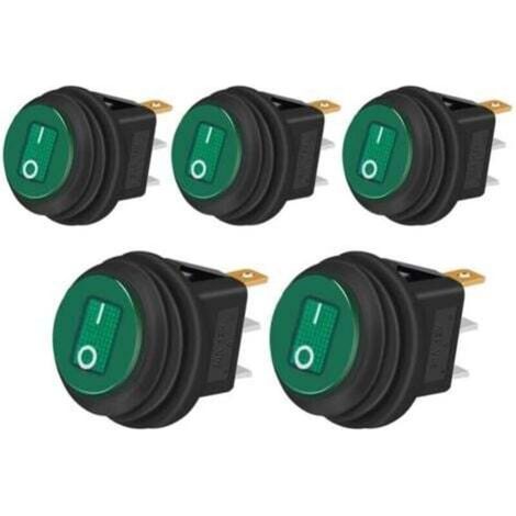 5 Stück Wasserdichter Kippschalter, 12 V, 20 A, Ein/aus, 3-polig, 2-positionen-wippschalter, Led-anzeige, Für Auto, Lkw, Boot, Haushaltsgeräte