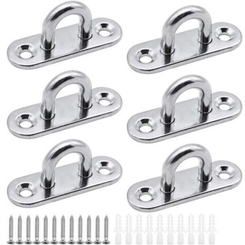6 Stück Tüllenplatten, Edelstahl-abdeckplatte, 5 Mm Mastplatte, Robuste Montagehaken Für Wandhaken, Hängesessel, Markise, Bootszubehör Usw.-j