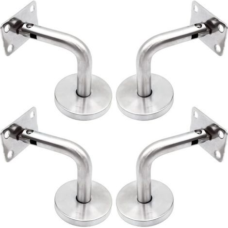 Unterstützt De Main Courante Pour Fixation Murale Acier Inoxydable Poli Support Escalier Avec Couvercle Base Unterstützt Muraux Garde-corps Pour Mur Intérieur, Loft, Barre Support Pour Corridor 4 Pièc