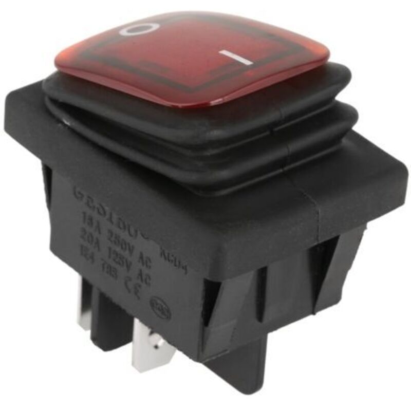 Ein-aus-wippschalter 220 V 20 A – 4-polig, Wasserdicht Ip67 Mit Roter Und Grüner Kontrollleuchte – Einfacher Austausch Für Elektroinstallationen – 4-polig