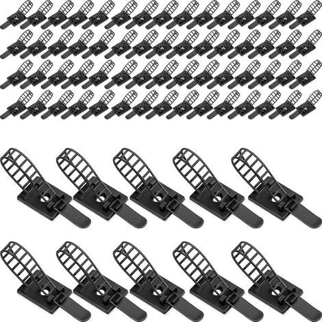 50 Stück Kabelhalter, Kabelführungen, Flexibler Kabel-organizer, Selbstklebender Kabelhalter, Kabelklemmen, Verstellbare Nylon-kabelbinder Für Desktop-netzkabel