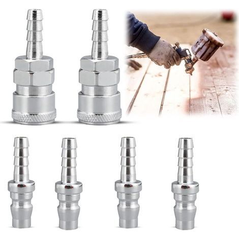 6 Pneumatische Spitze, 8 Mm Gasschlauch, Kupferdüse, Anschlussspitze Für Druckluftschlauch, Schnellanschluss, Kompressor, Pneumatische Schnellspitze (2 Stück Sh20 + 4 Stück Ph20)