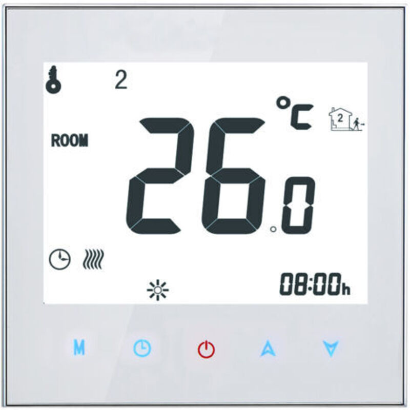 Thermostat, 16a 95-240v Heimprogrammierbarer Chauffage-thermostat, Taktiler Bildschirm, Lcd-bildschirm, Temperaturregler Im Zimmer