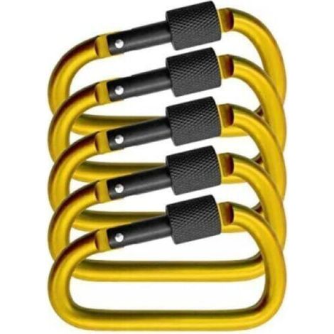 (78×42×7mm) Set Mit 5 Großen Schraubkarabinern, Karabiner Zum Befestigen Von Ausrüstung, Aluminium