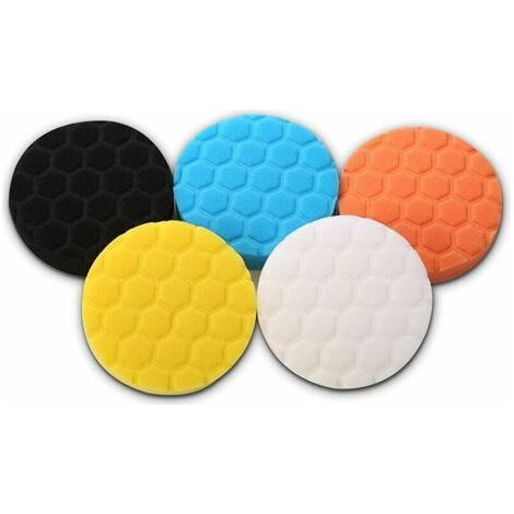 125-mm-polierpads – 5er-pack – Offenzelliger Schaumstoff – Sechseckiges Design Für Luftzirkulation – Kompatibel Mit Poliermaschinen