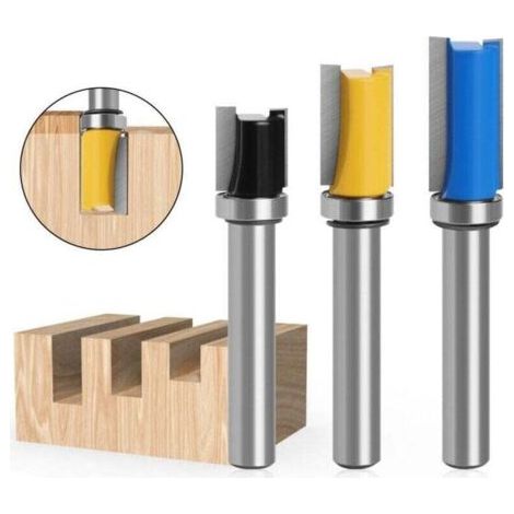 3 Stück 8 Mm Tige Flush Garniture Router Bit Equipé De Bas Roulement,