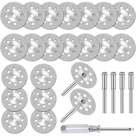 20 Stück Mini-diamant-trennscheibe Für Dremel Mit 3 Mm Dorn Zum Schneiden Von Stein, Glas, Keramik
